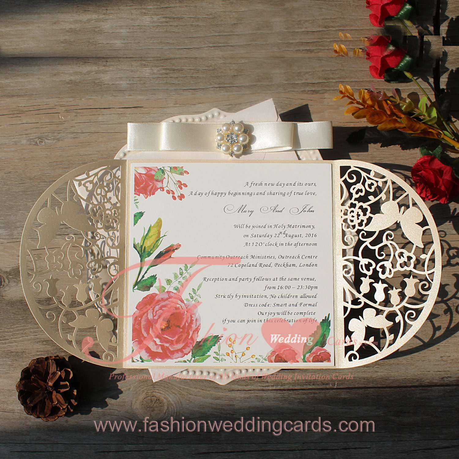 Online Laser Cut Butterfly Wedding Invitations Design